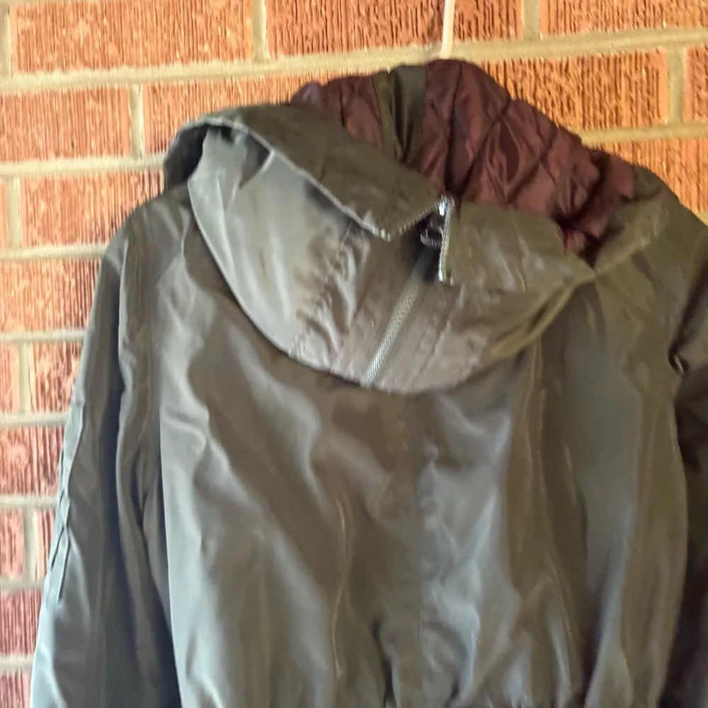 Lucky Brand Olive Green Utility Windbreaker Cinched Jacket Size Small - Picture 6 of 10